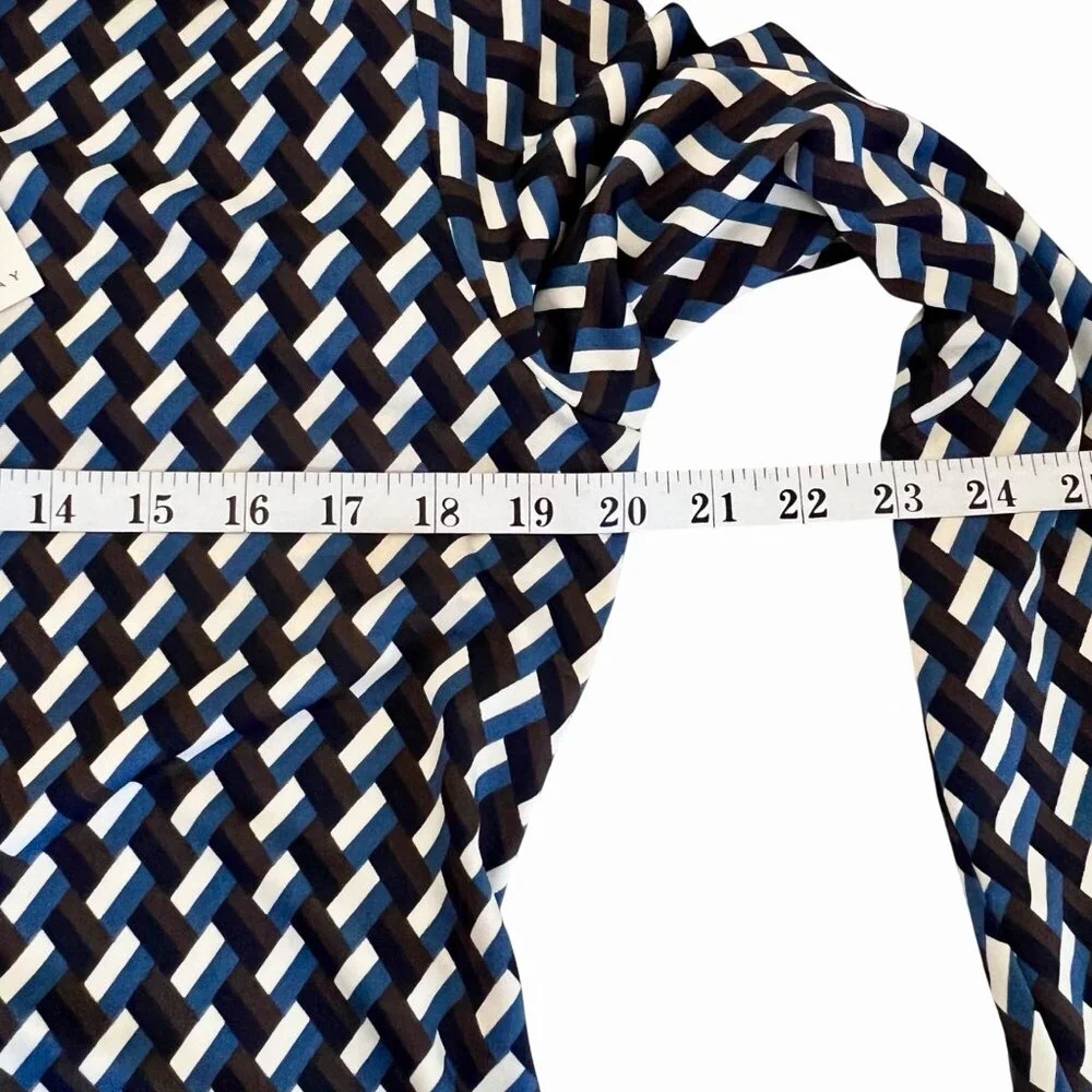 New Melloday Long Sleeve Button-Down Geometric Knit Shirt Dual-Color Collar